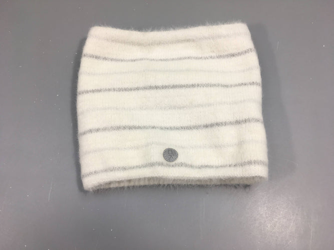 Tour de cou laine doublée polar blanc et gris, moins cher chez Petit Kiwi