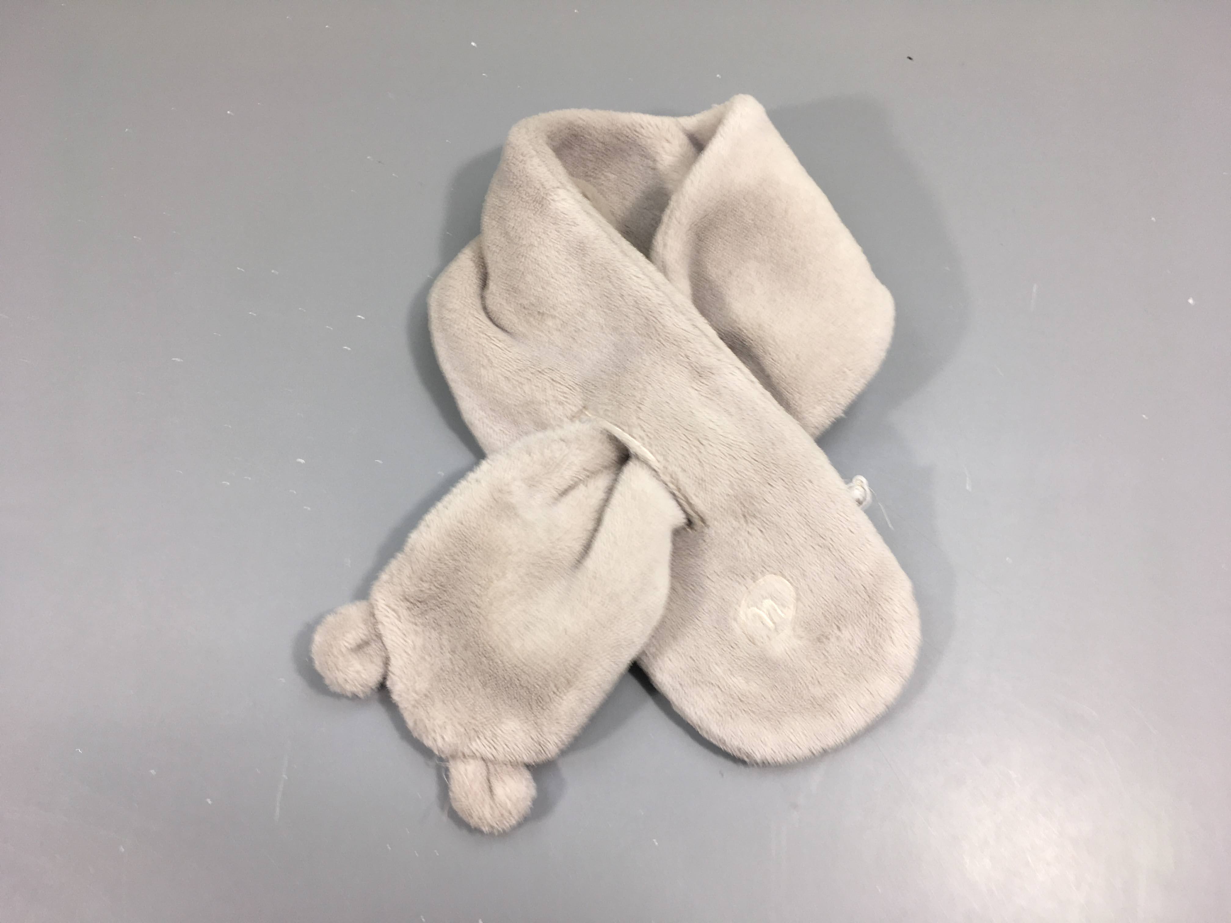 Echarpe velours doublée polar gris clair