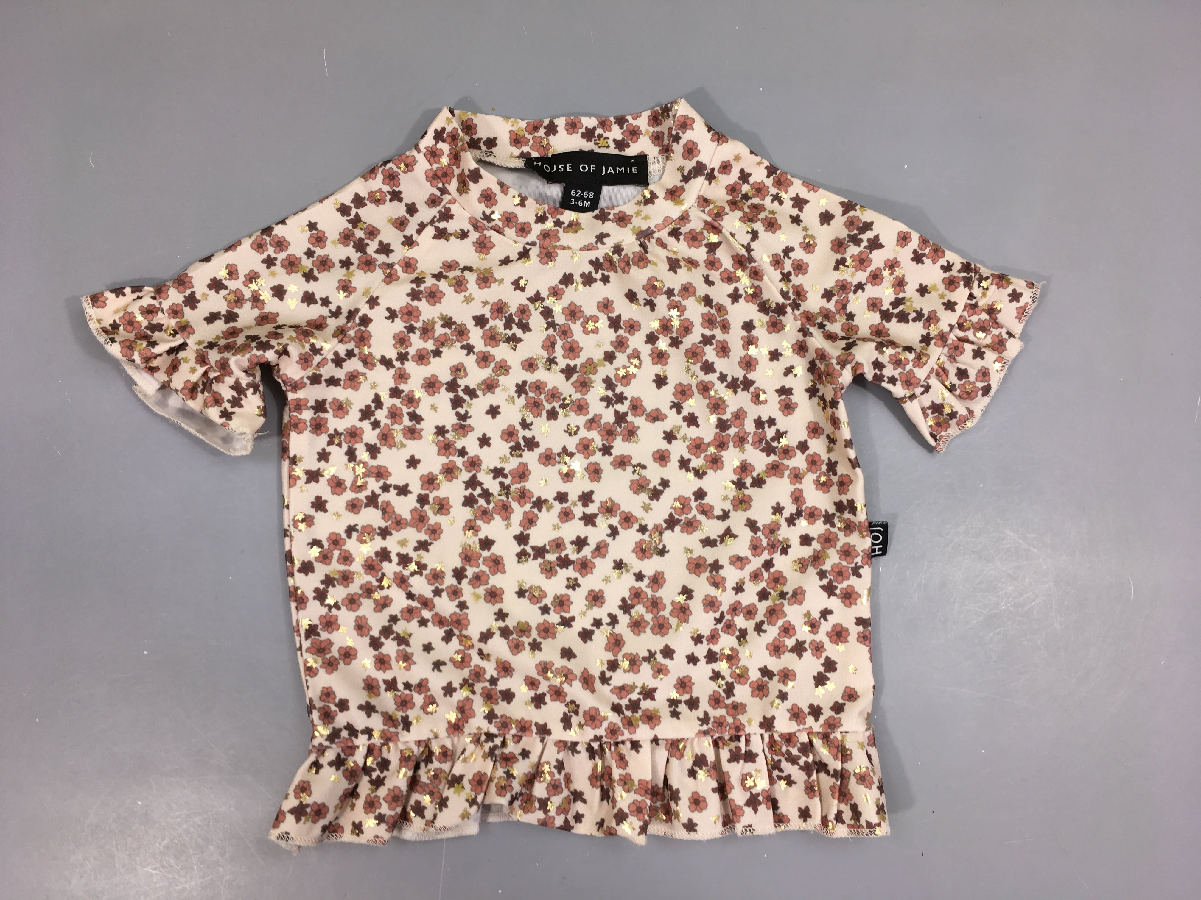T-shirt m.l anti-Uv rose fleurs, House of Jamie