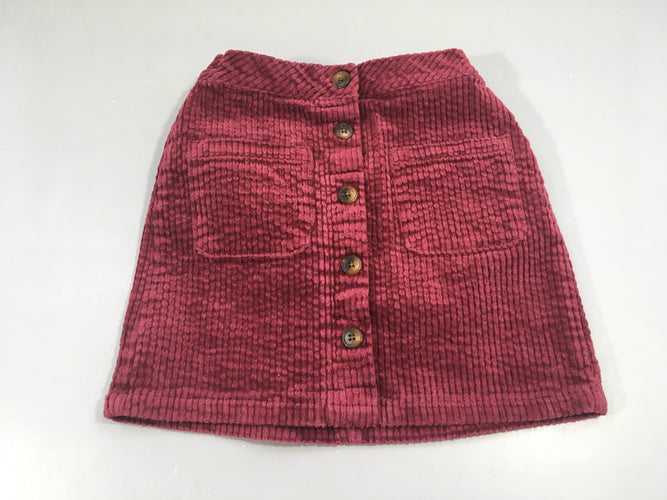 Jupe bordeaux velours cotelé, moins cher chez Petit Kiwi