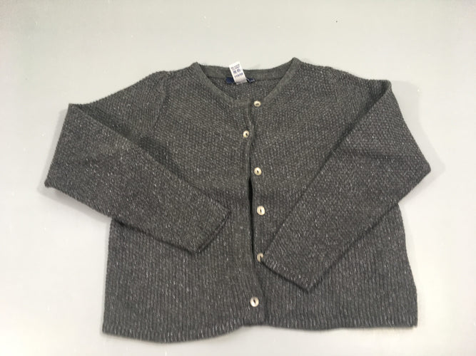 Gilet gris foncé lurex, moins cher chez Petit Kiwi