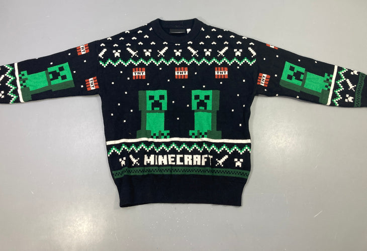 Pull noir Minecraft, moins cher chez Petit Kiwi