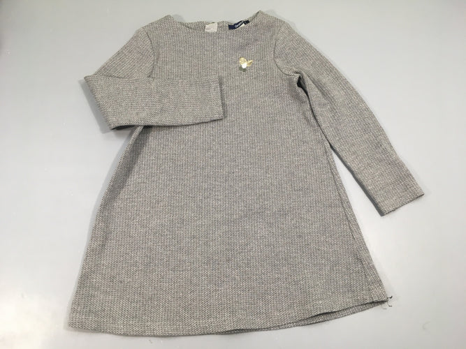 Robe m.l chevrons gris et fil doré, moins cher chez Petit Kiwi