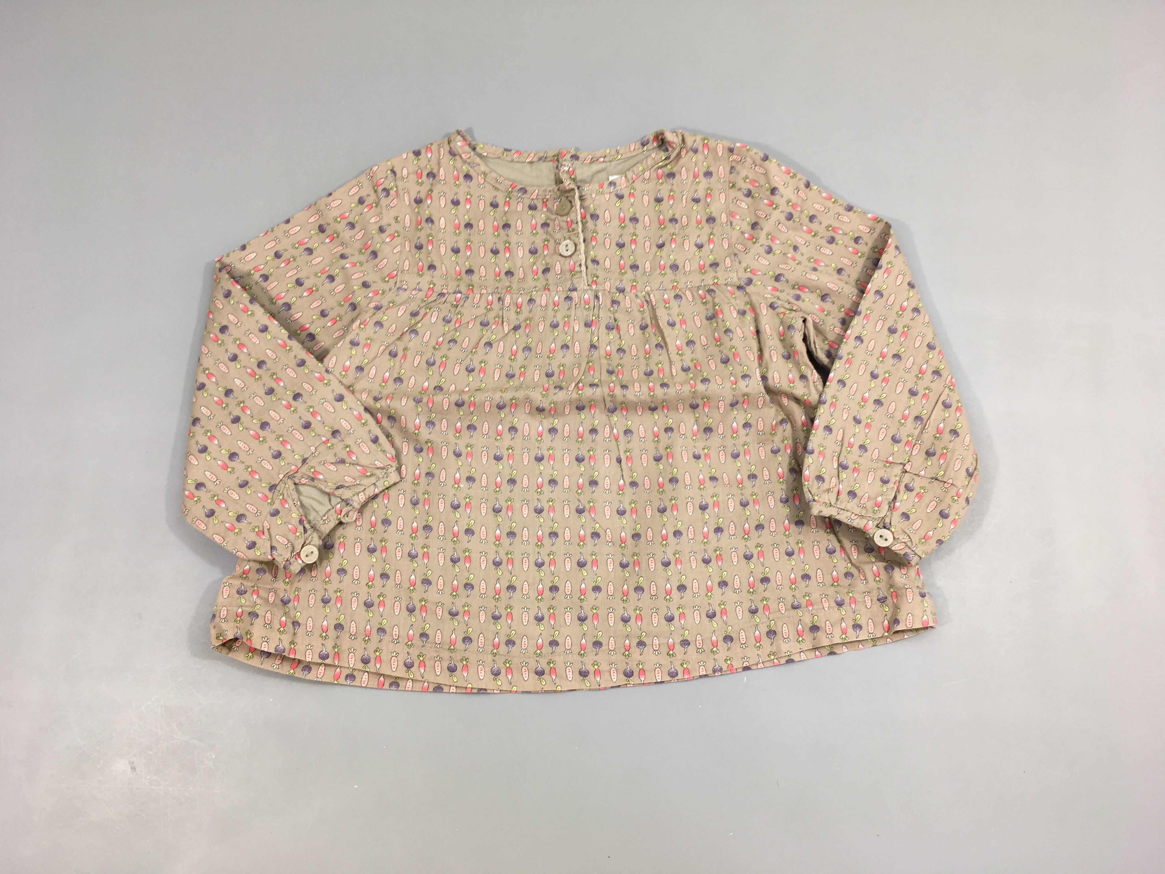Blouse ml taupe légumes