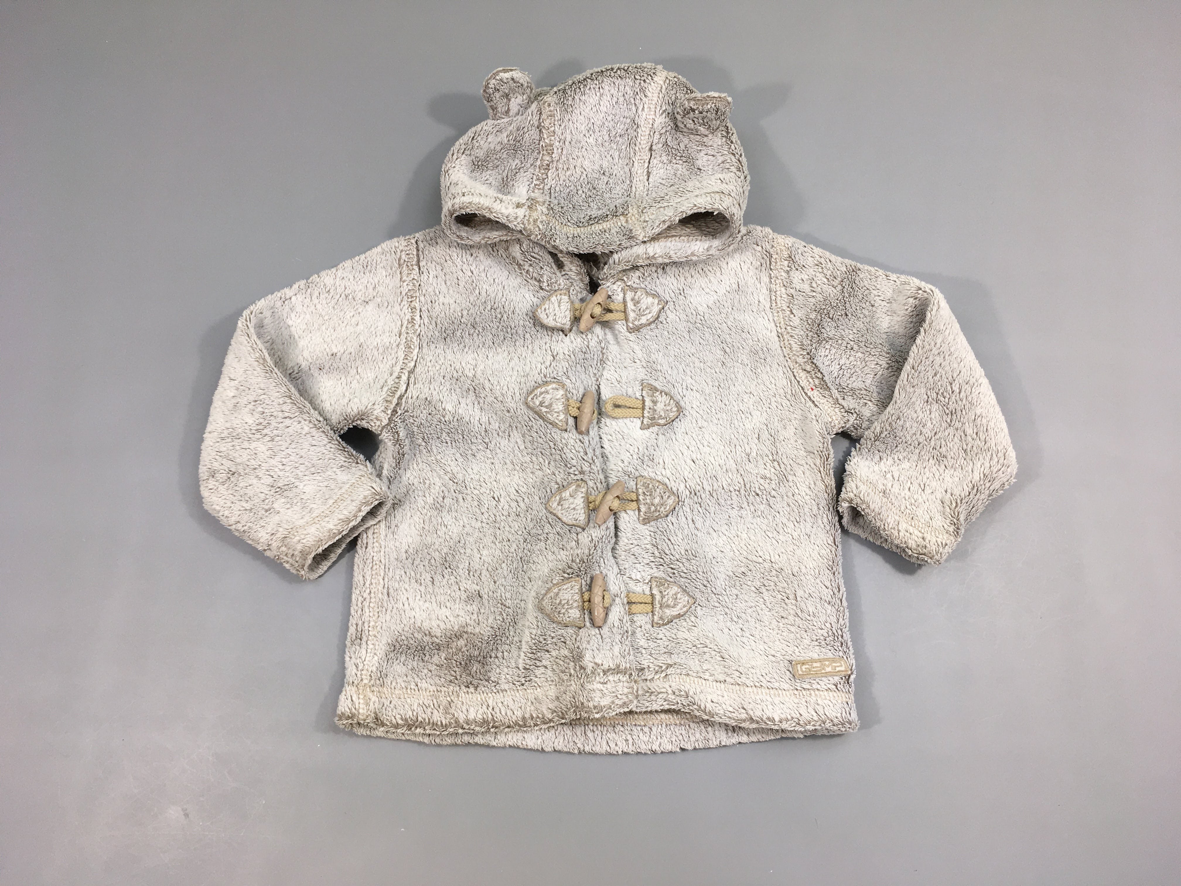 Gilet velours à capuche beige