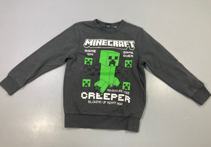 Sweat gris foncé Minecraft, moins cher chez Petit Kiwi
