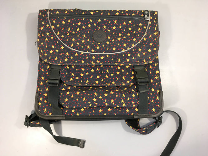 Cartable gris étoiles jaunes, moins cher chez Petit Kiwi
