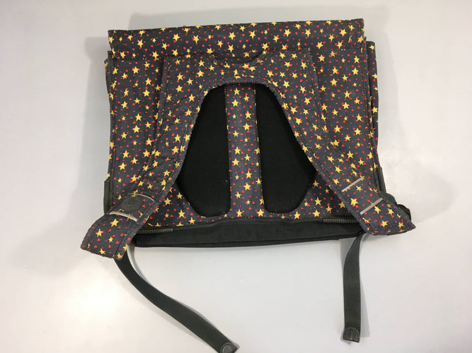 Cartable gris étoiles jaunes, moins cher chez Petit Kiwi