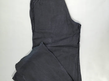 Pantalon large en lin bleu foncé XS