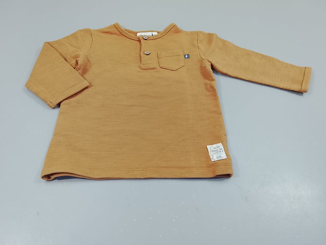 T-shirt m.l Feetje camel flammé, petite poche, moins cher chez Petit Kiwi