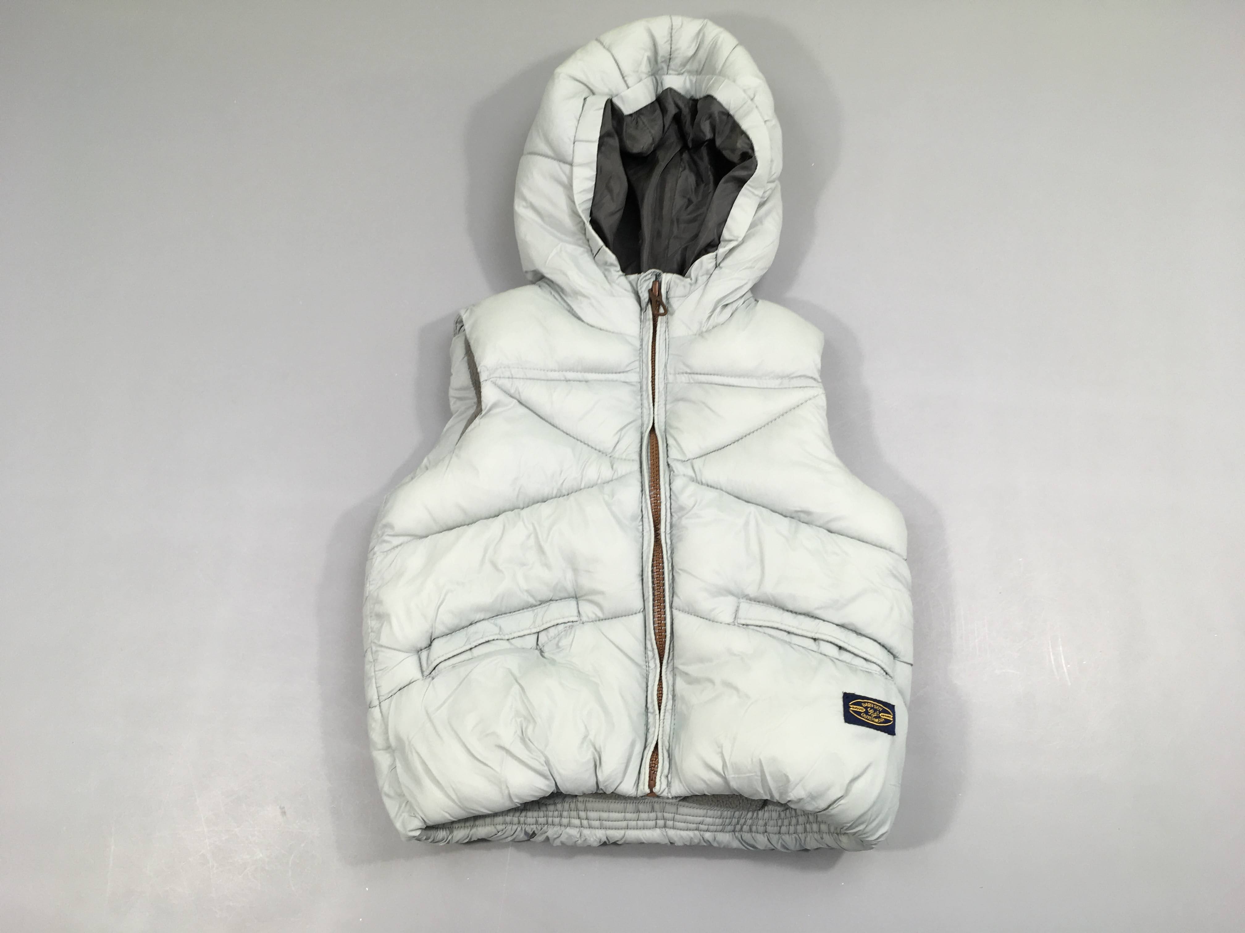 Bodywarmer à capuche gris bleuté