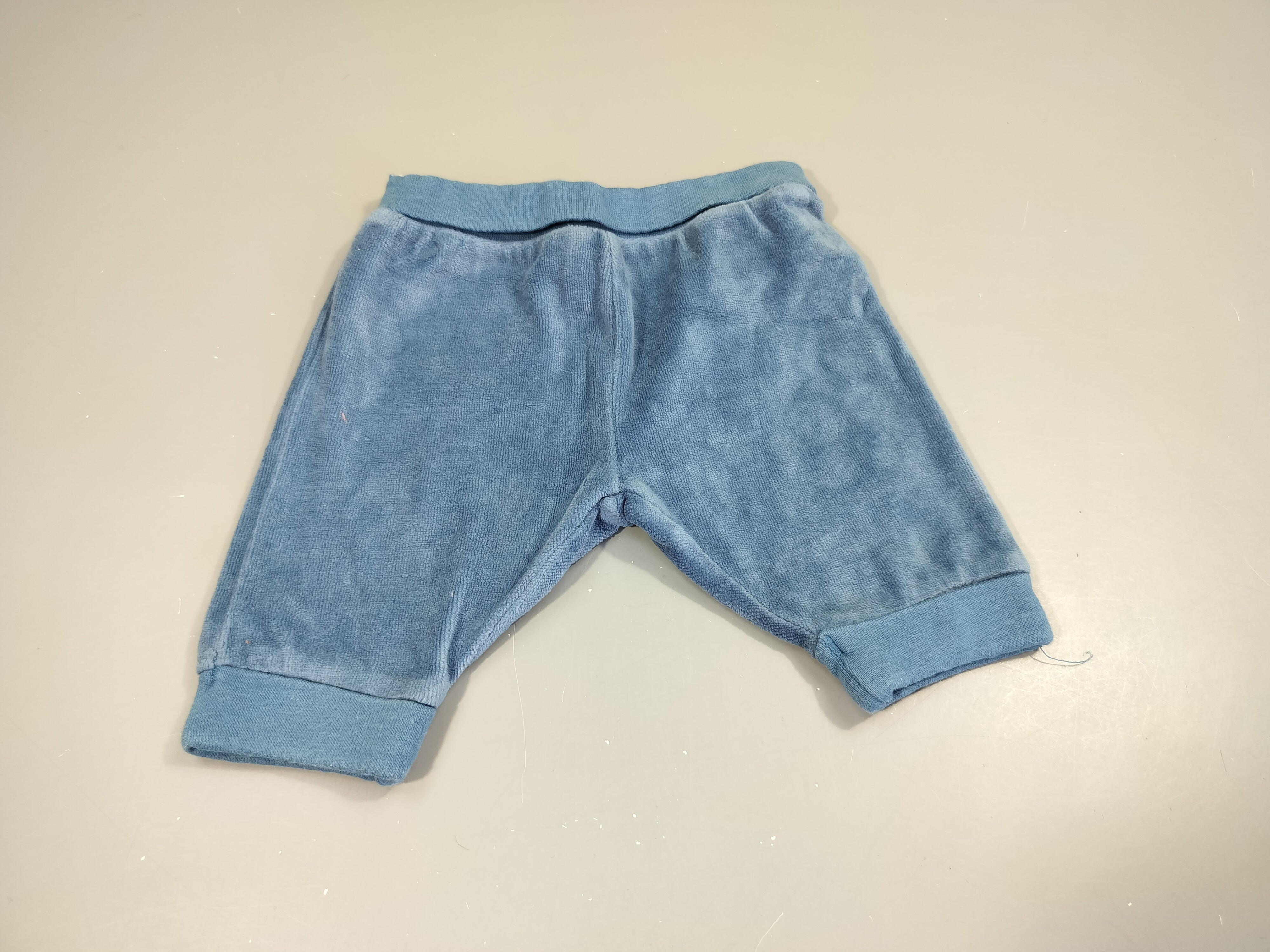 Pantalon éponge bleu taille et chevilles élastiques