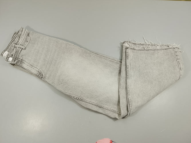Pantalon large denim gris clair éfilocher sur le dessous (36), moins cher chez Petit Kiwi