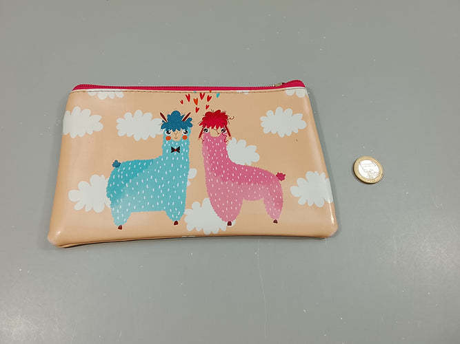 Trousse lamas 1 rose et 1 bleu, moins cher chez Petit Kiwi