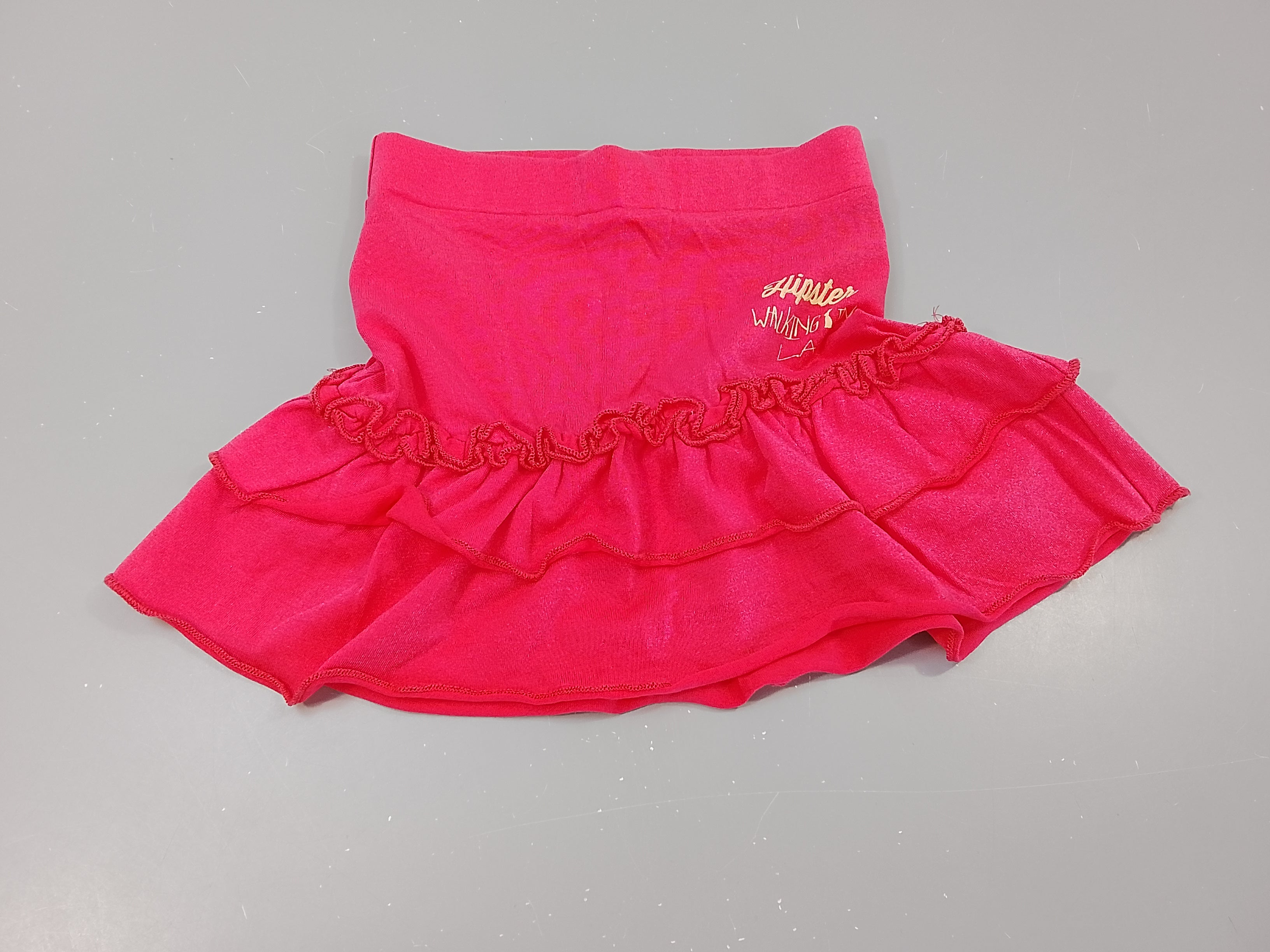 Jupe jersey a à volants rose fuchsia 