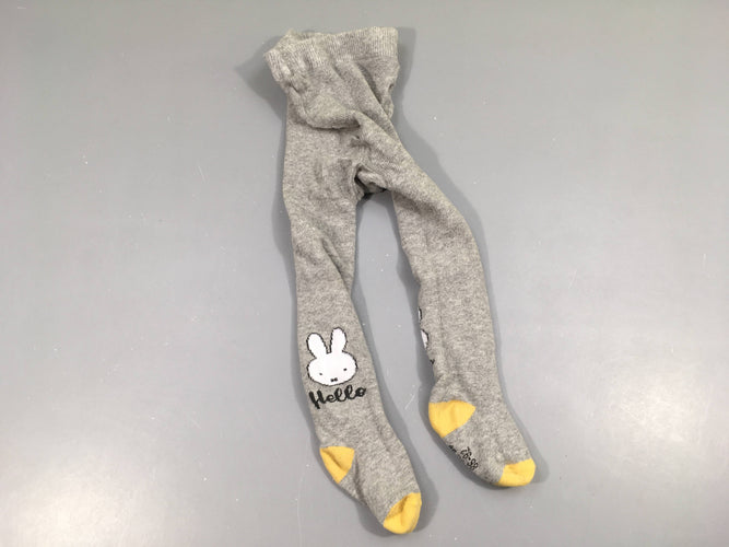 Paire de collants gris chiné Miffy Hello, moins cher chez Petit Kiwi