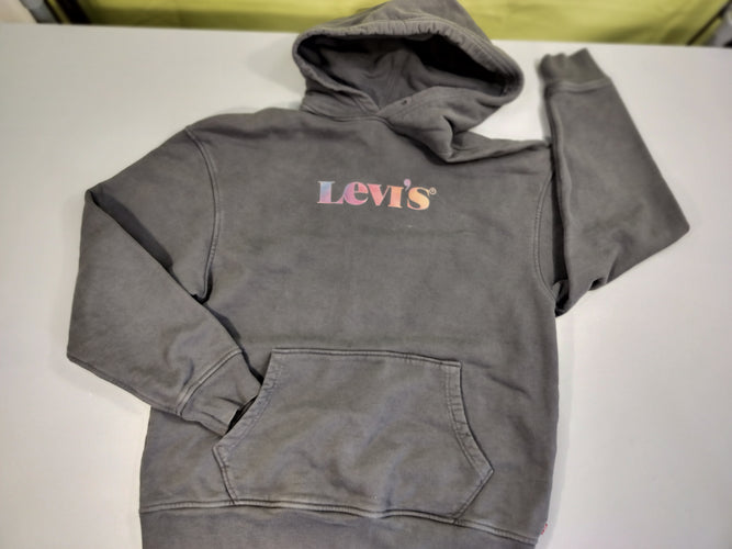 Sweat à capuche gris , poche à l'avant. "Levi's", moins cher chez Petit Kiwi