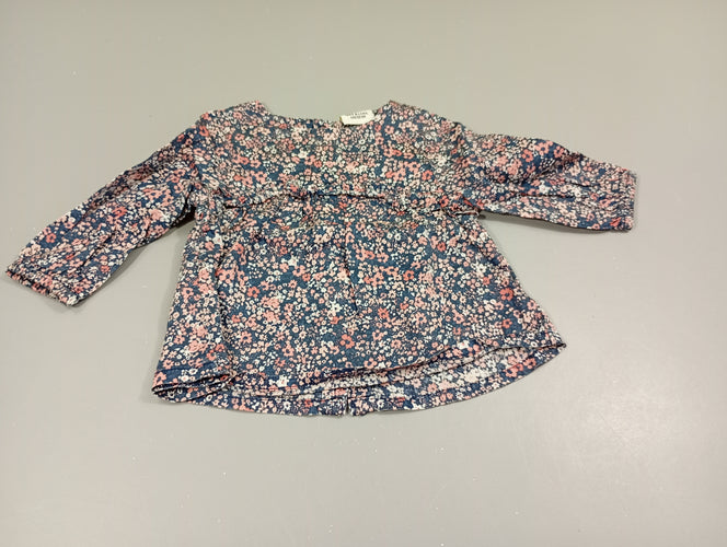 Blouse m.l bleu marine à fleurs pastels, moins cher chez Petit Kiwi