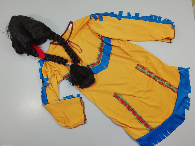 Déguisement indienne robe + perruque   7-10a, moins cher chez Petit Kiwi