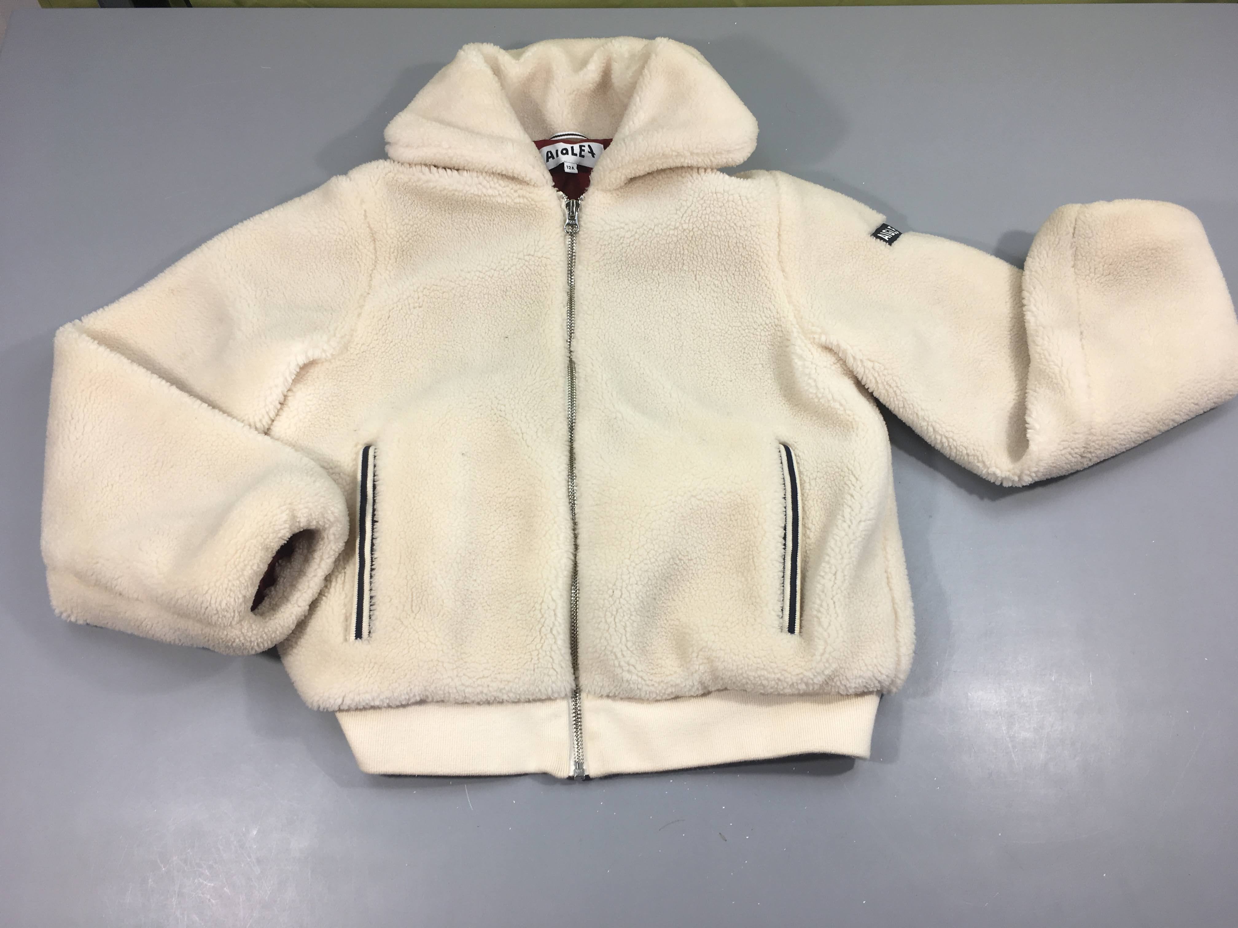 Veste zippée moutonnée écru 