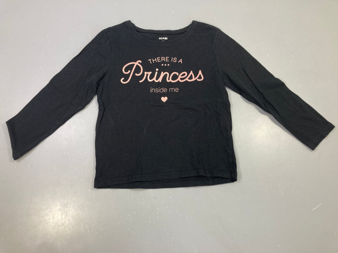 T-shirt ml noir There is a princess, moins cher chez Petit Kiwi