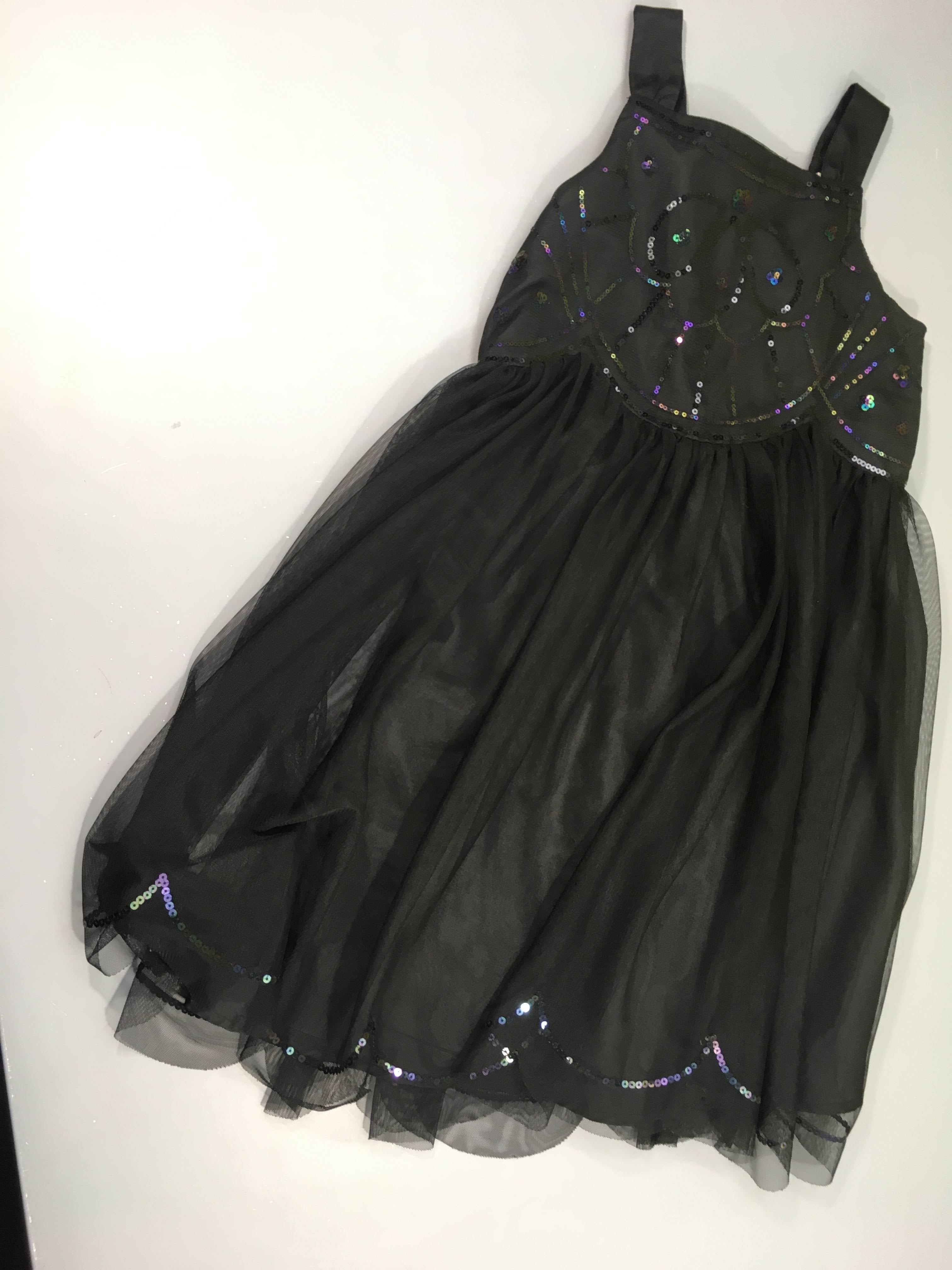 Robe s.m en tulle noire , strass