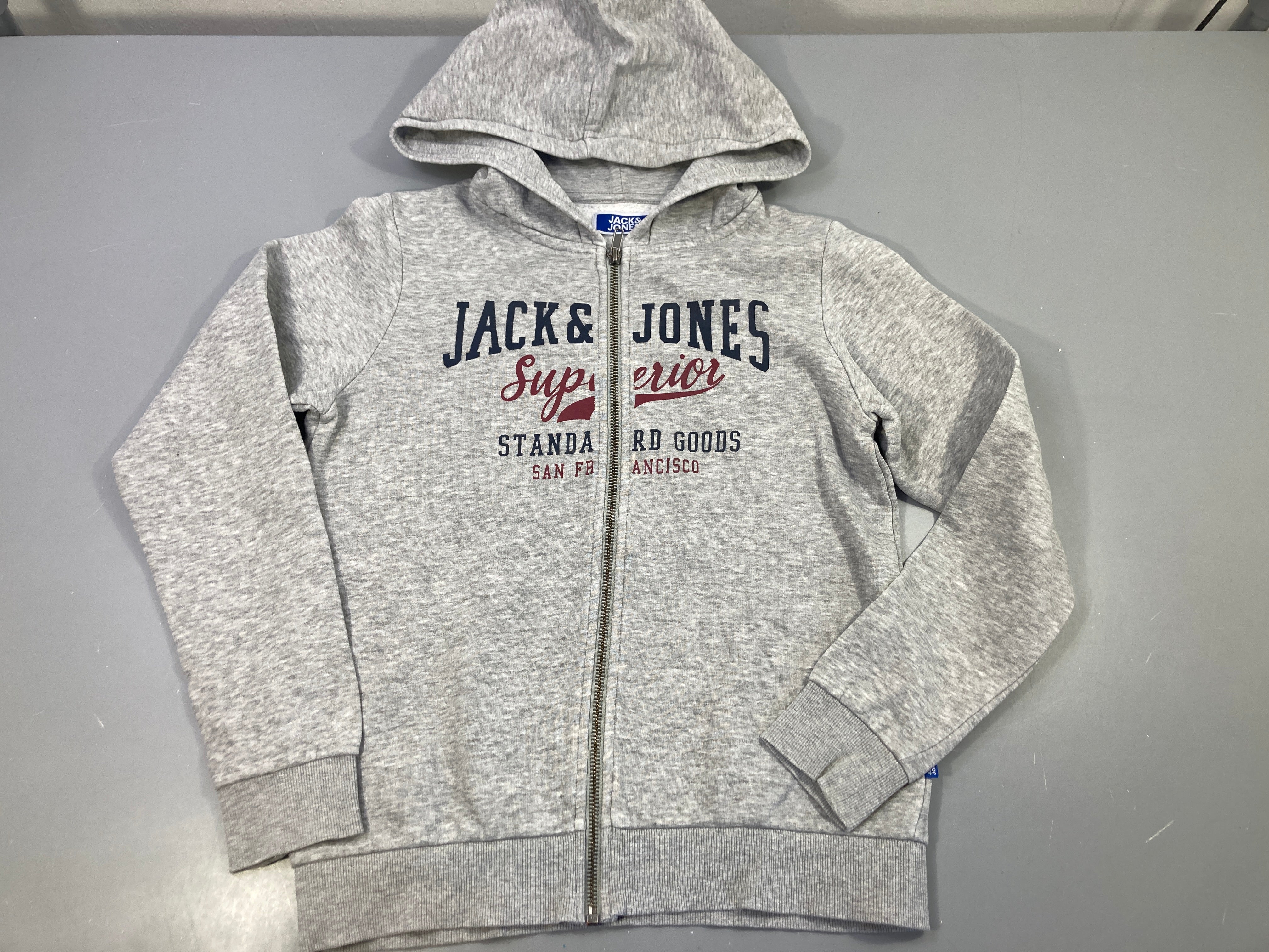 Sweat zippé à capuche gris chiné Jack&Jones