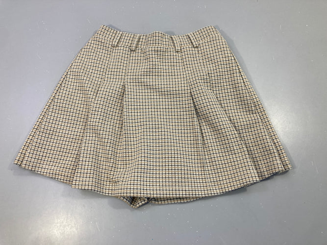 Jupe style tweed à carreaux beige, moins cher chez Petit Kiwi