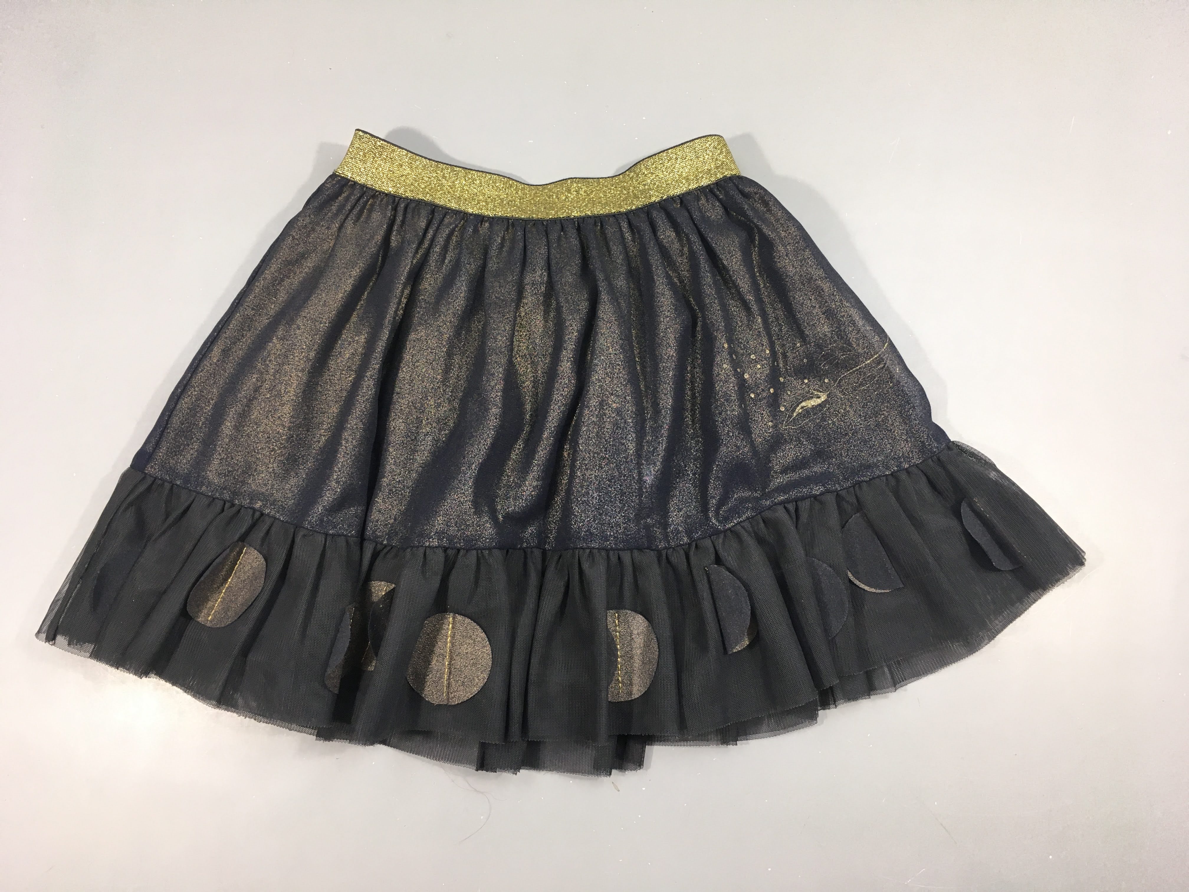 Jupe tulle bleu marine irisé doré