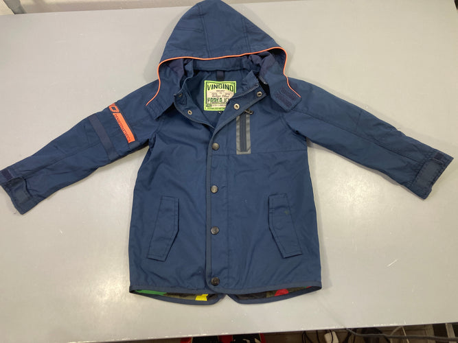 Veste légère zippée bleu foncé à capuche amovible vingino, moins cher chez Petit Kiwi