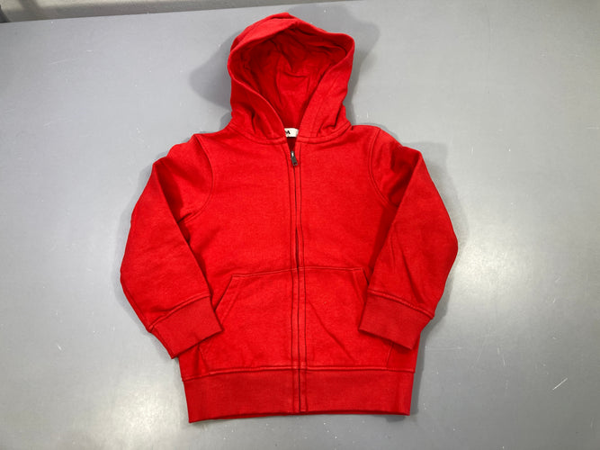 Sweat zippé à capuche rouge, moins cher chez Petit Kiwi