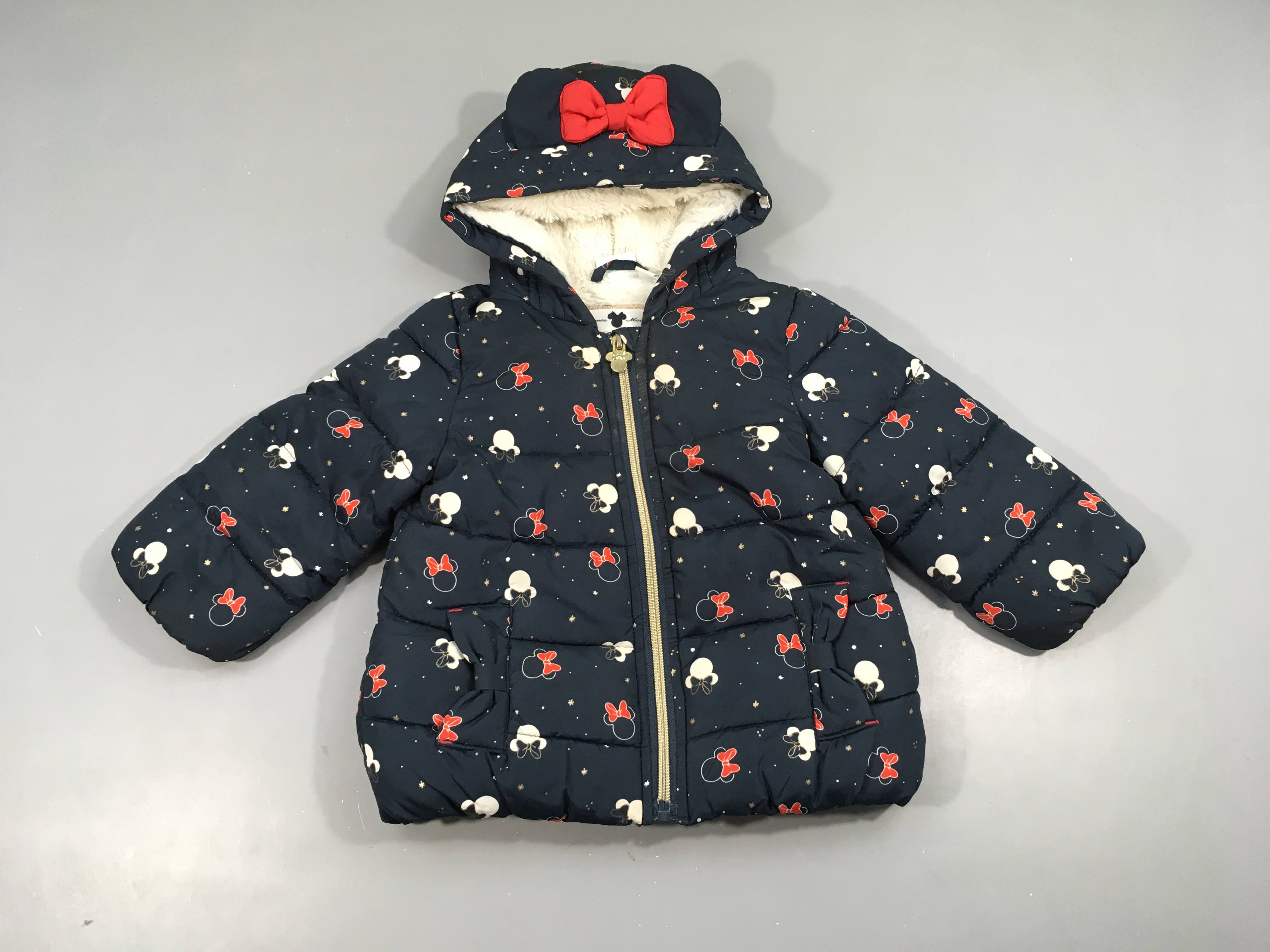 Doudoune bleu foncé doublée velours Minnie