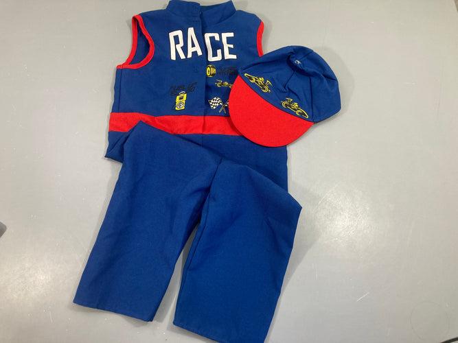Déguisement de mécanicien, salopette s.m et casquette rouge et bleu, moins cher chez Petit Kiwi
