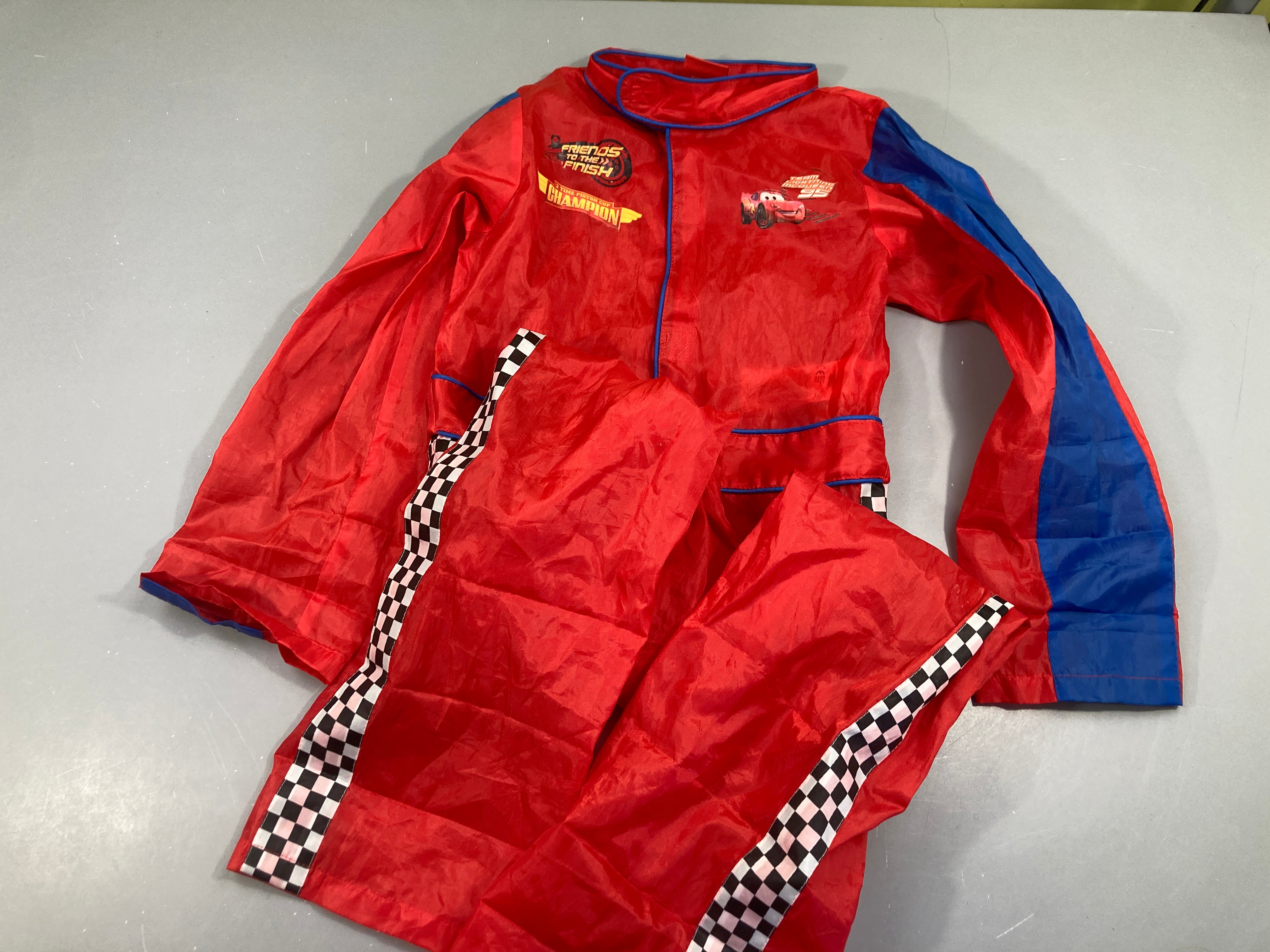 Déguisement de mécanicien CARS, salopette m.l rouge et bleu