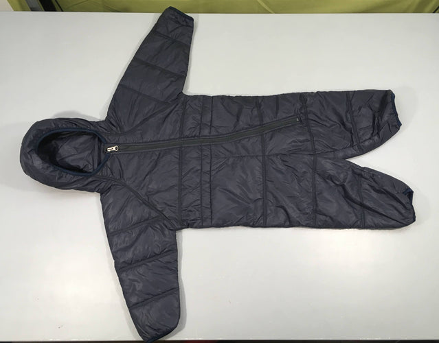 Combinaison ouatinée bleu marine à capuche, moins cher chez Petit Kiwi