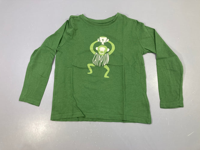 T-shirt m.l vert singe, moins cher chez Petit Kiwi