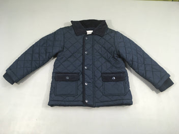 Veste matelassé bleu marine doublée velours