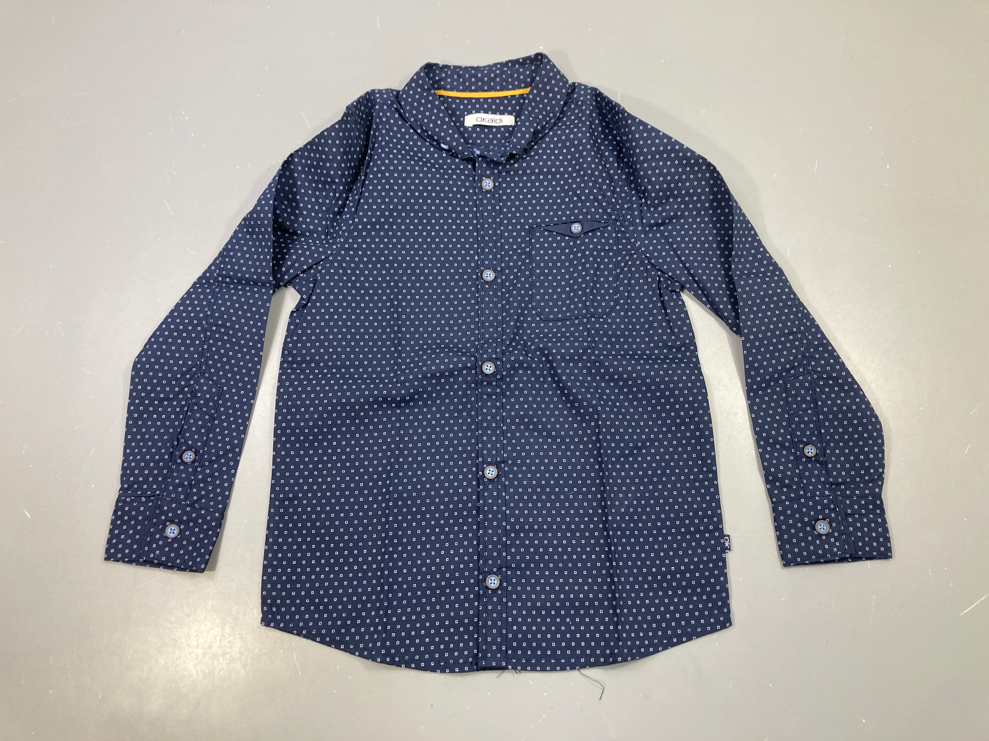 Chemise m.l bleu foncé carrés