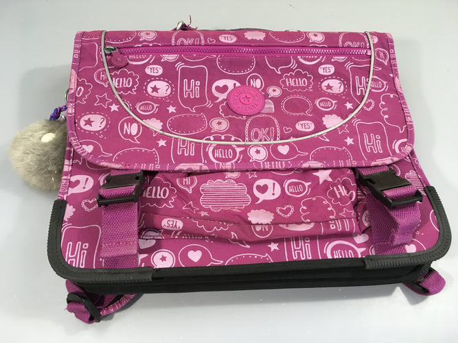 Cartable rose foncé Hello!, moins cher chez Petit Kiwi