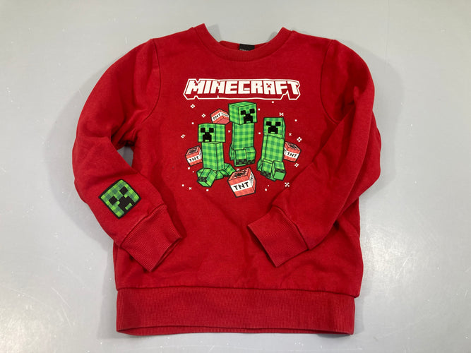 Sweat rouge Minecraft, moins cher chez Petit Kiwi