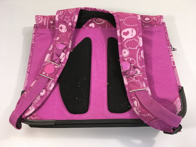 Cartable rose foncé Hello!, moins cher chez Petit Kiwi