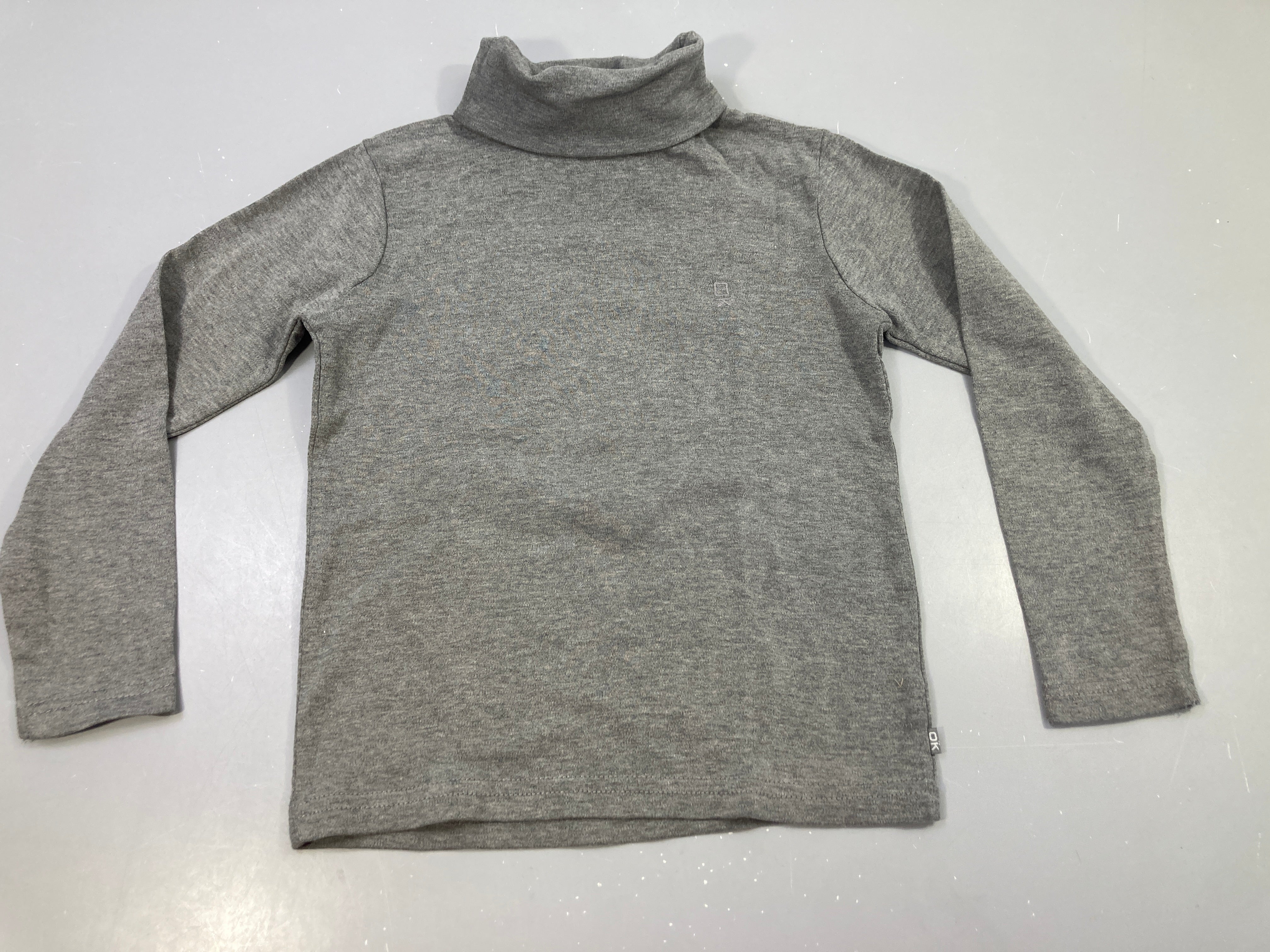 T-shirt m.l col roulé gris chiné ok