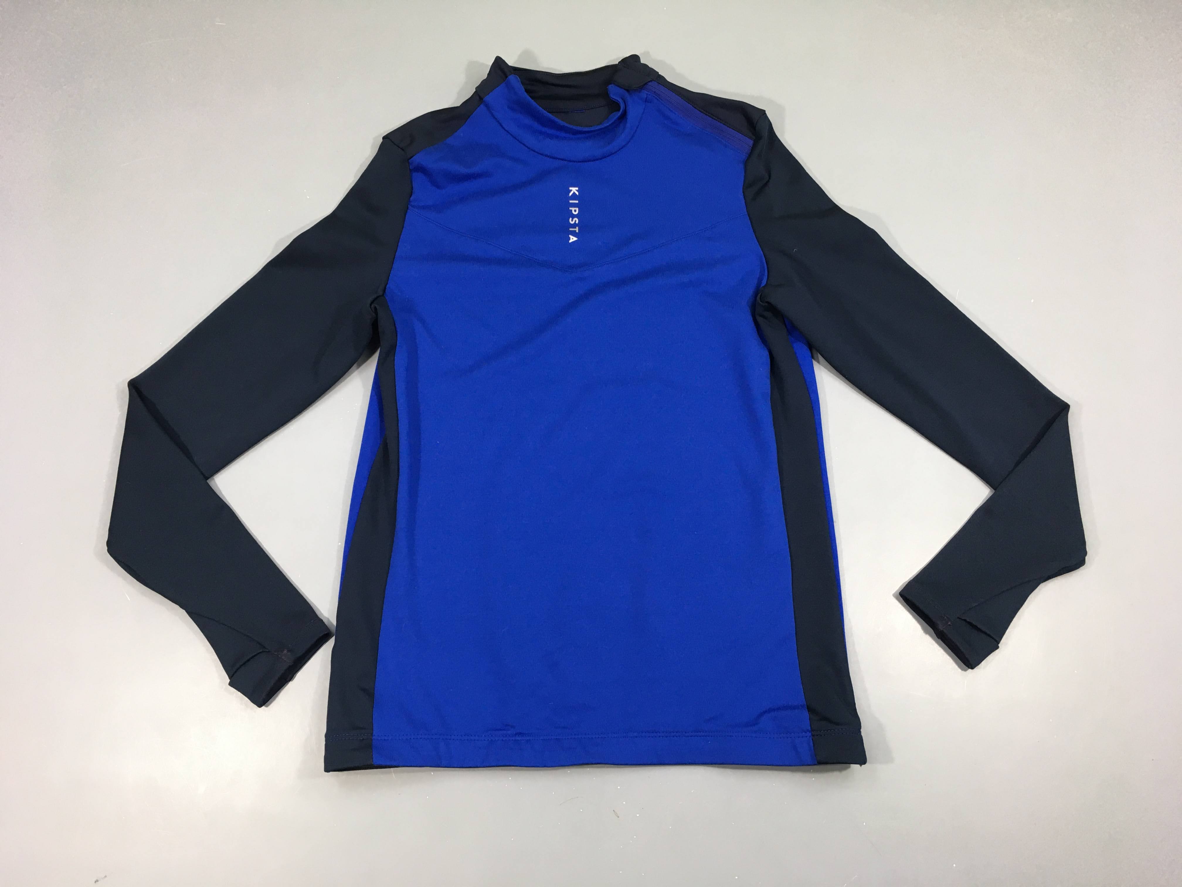 T-shirt m.l de sport bleu-noir Kipsta