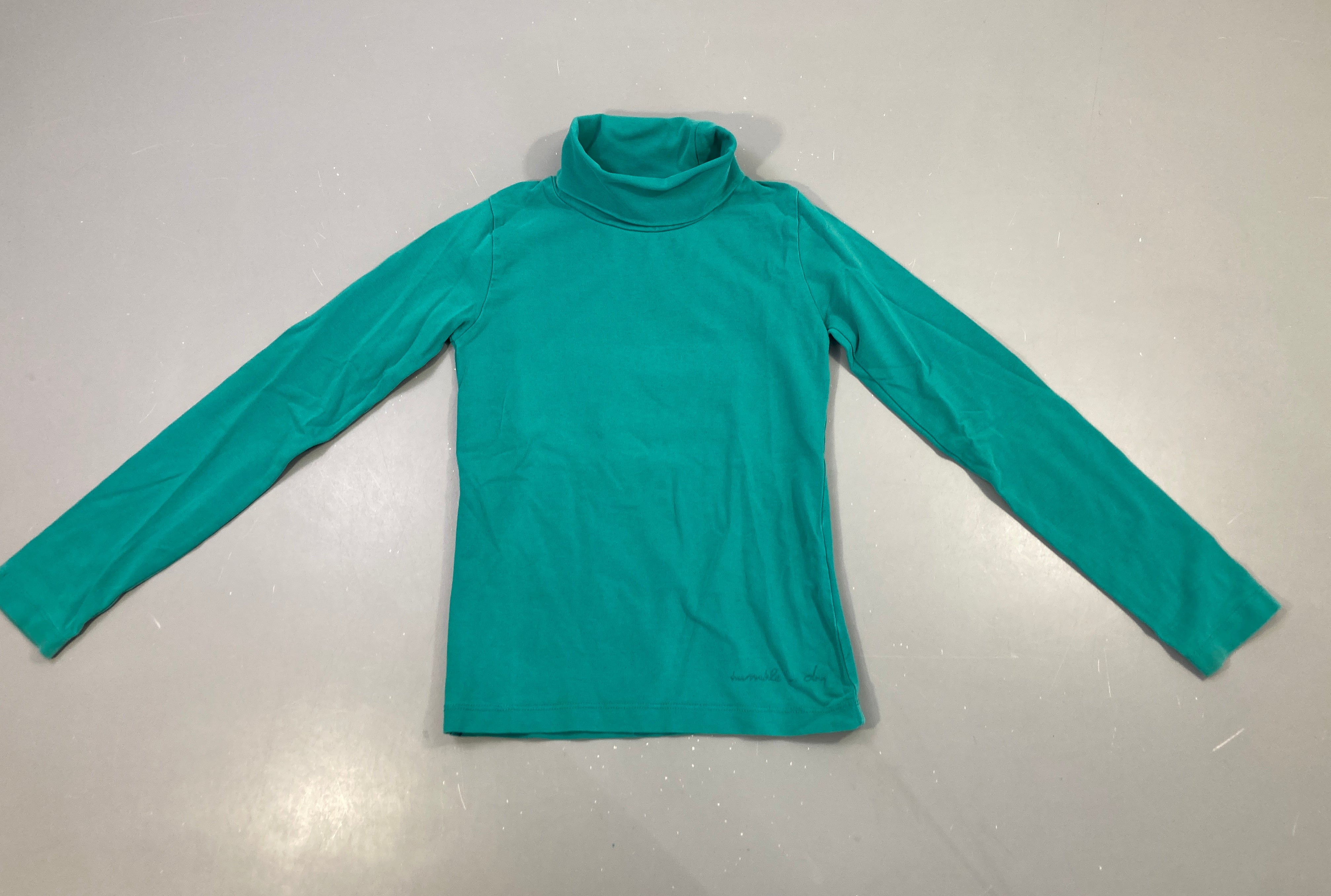 T-shirt m.l col roulé vert