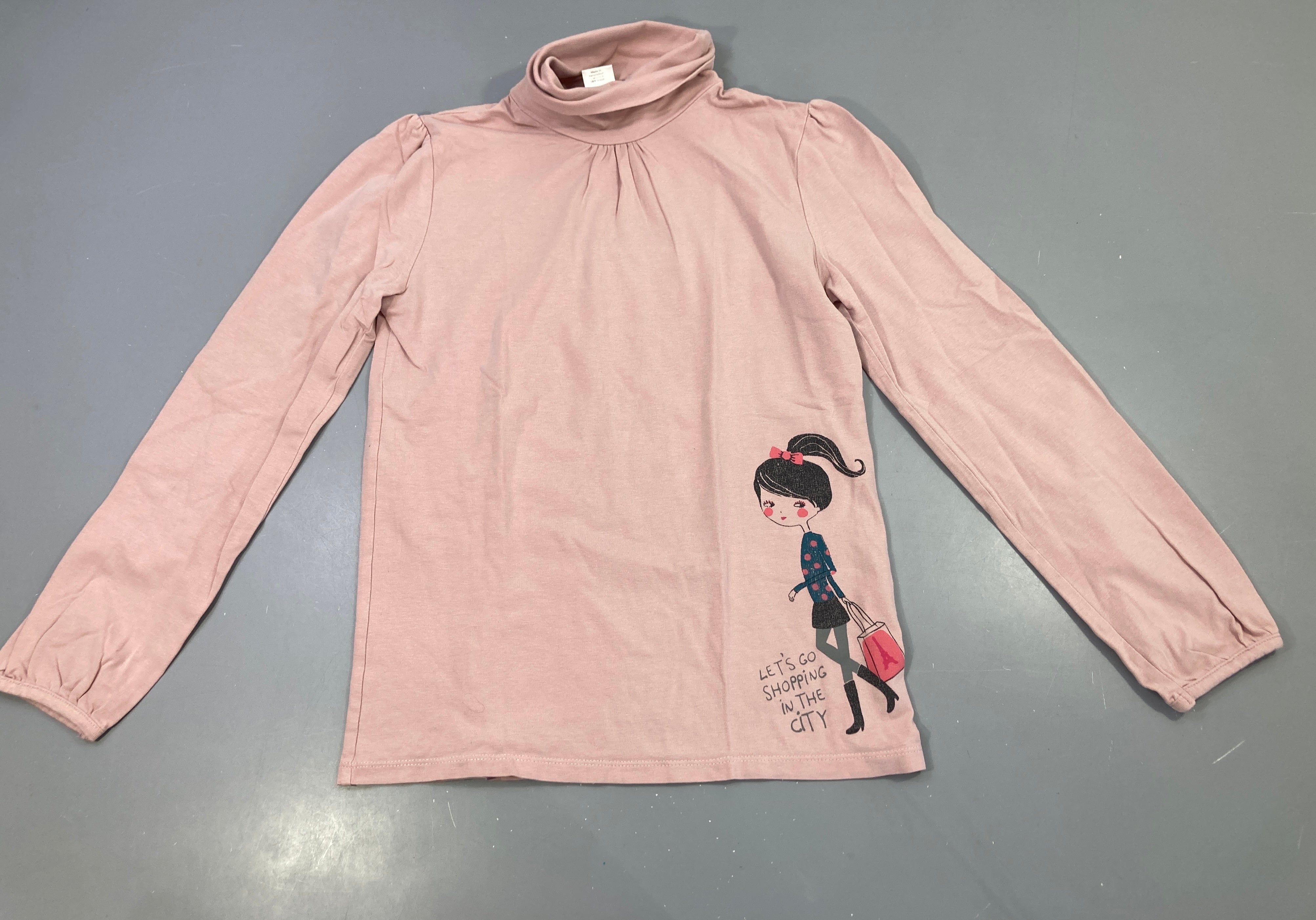 T-shirt m.l col roulé rose Fille
