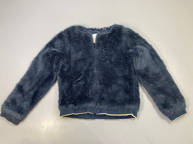 Gilet peluche bleu foncé, moins cher chez Petit Kiwi