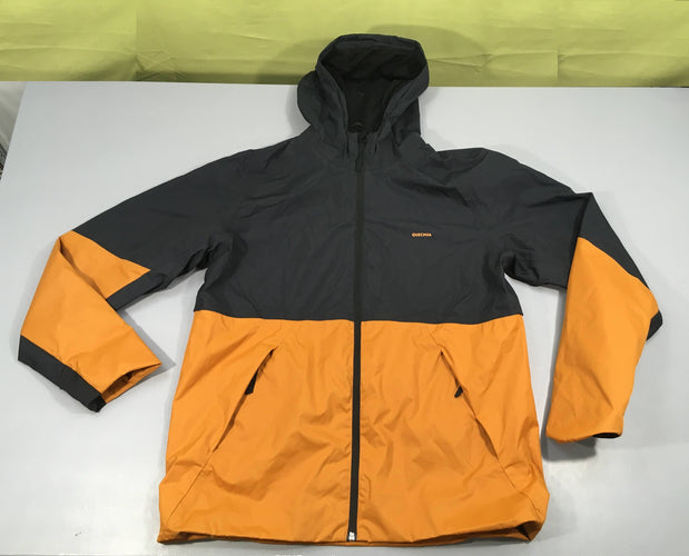 Veste coupe-vent à capuche bleu marine-ocre, moins cher chez Petit Kiwi