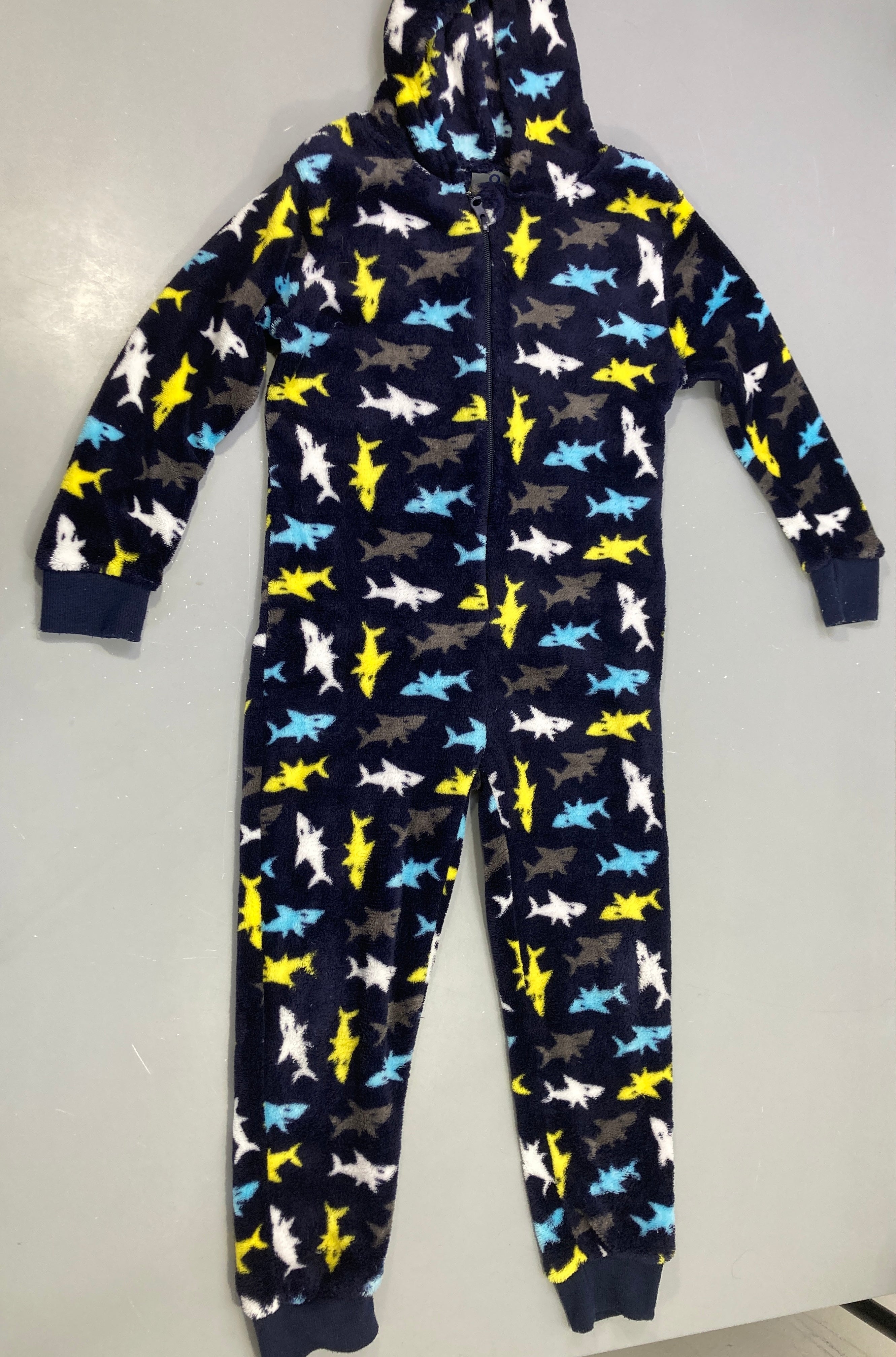 Surpyjamas velours bleu foncé requins