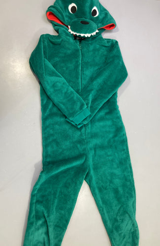 Surpyjamas velours vert crocro, moins cher chez Petit Kiwi
