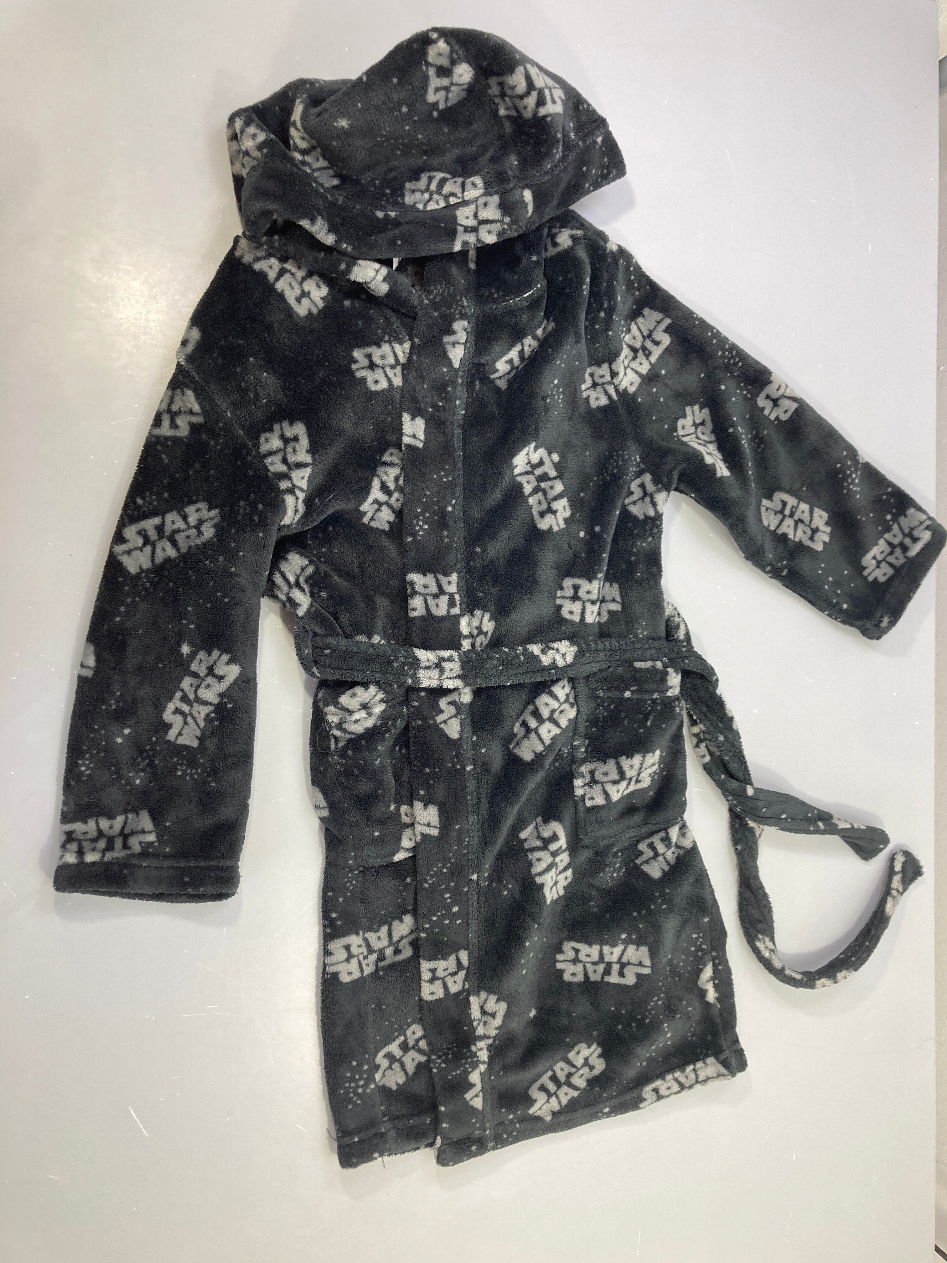 Peignoir velours noir-gris Star Wars